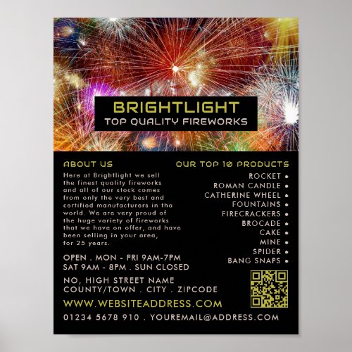 Firework Display Fireworks Sales Advertising Poster