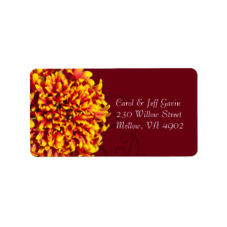 Firework Flower with Ornate Garden Pattern Label