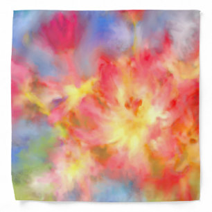 Firework Flowers Tie Dye Look Bandana