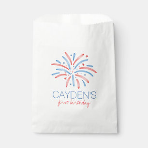 Firework Fourth of July Birthday Favor Bag