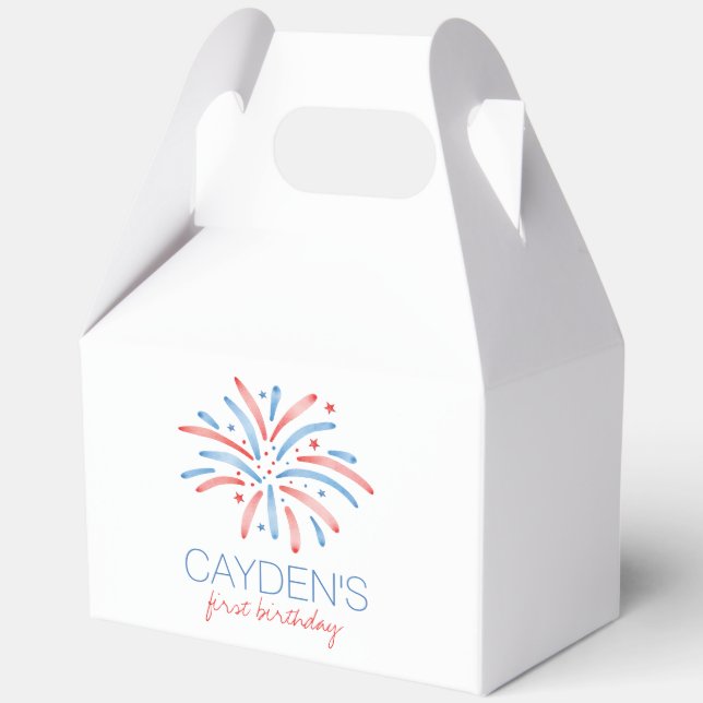 Firework Fourth of July Birthday Favor Boxes (Front)