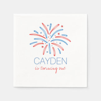 Firework Fourth of July Birthday Napkins