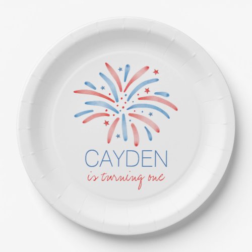 Firework Fourth of July Birthday Paper Plates