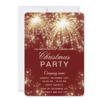 Firework gold  corporate Christmas party  Invitation