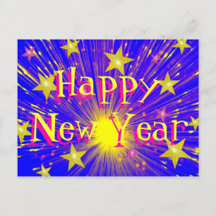 Firework 'Happy New Year' postcard
