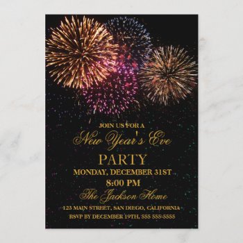 Firework New Year's Eve Invitation by SpecialOccasionCards at Zazzle
