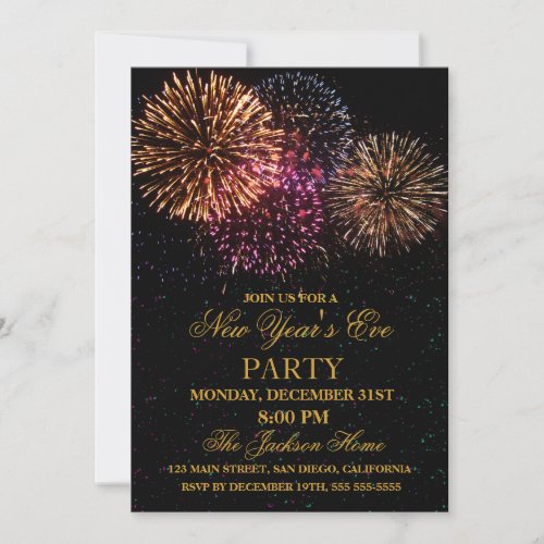 Firework New Years Eve Invitation