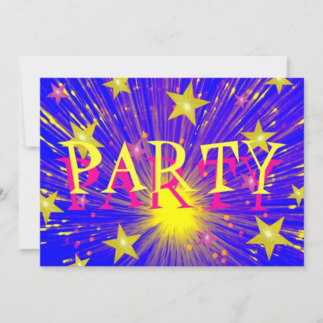 Firework 'Party'  invitation (Front)
