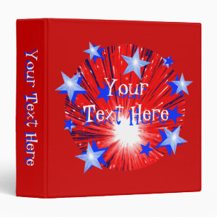 Firework R W B Round binder 'Your Text' red