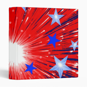 Firework Red White Blue binder