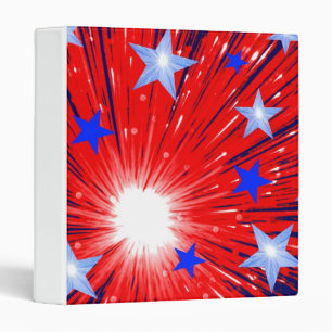 Firework Red White Blue binder white