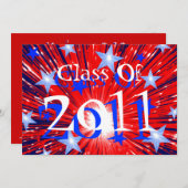 Firework Red White Blue 'Class of 2011' party Invitation (Front/Back)