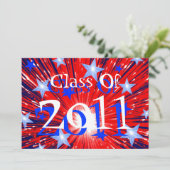 Firework Red White Blue 'Class of 2011' party Invitation (Standing Front)