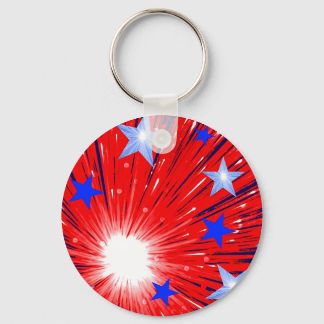 Firework Red White Blue keychain (Front)
