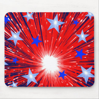 Firework Red White Blue mousepad