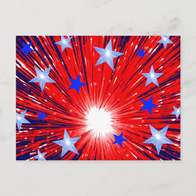 Firework Red White Blue postcard (Front)