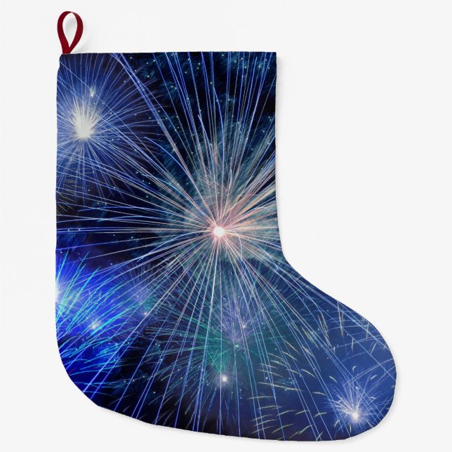Firework Rockets Large Christmas Stocking (Front)