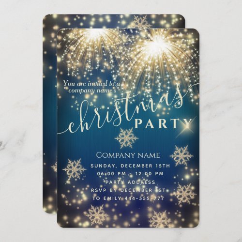Firework Sparkle luxury corporate Christmas party  Invitation