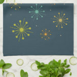 Firework Starbursts Dark Blue Mid-Century Kitchen Towel<br><div class="desc">Decorate your kitchen with this fabulous retro firework starburst mid century style dark blue kitchen towel. It will look fabulous hanging from the front of your oven!</div>