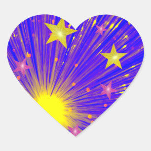 Firework sticker heart