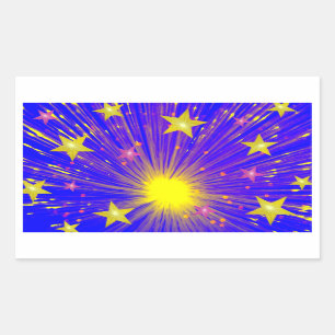 Firework sticker rectangle