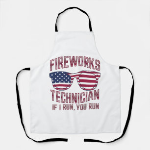 Firework Technician 4Th Of July Funny Usa Apron
