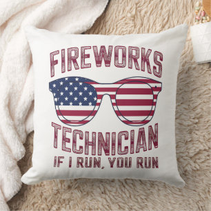Firework Technician 4Th Of July Funny Usa Throw Pillow