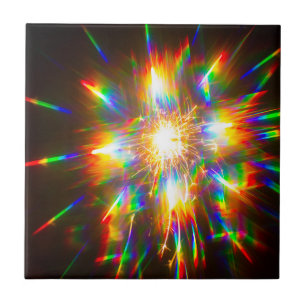 Firework Through 3D Glasses 1 Ceramic Tile