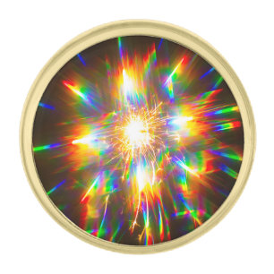 Firework Through 3D Glasses 1 Gold Finish Lapel Pin