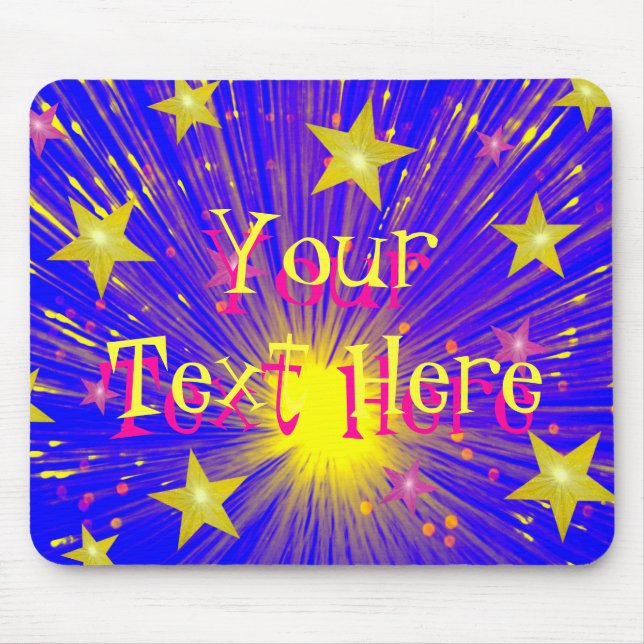 Firework 'Your Text' mousepad (Front)