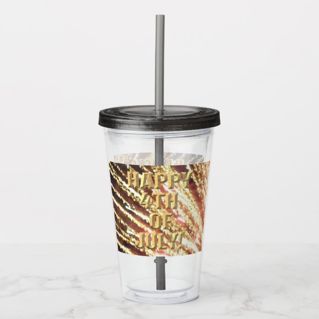 Fireworks 11 4th of July acrylic tumbler (Front)