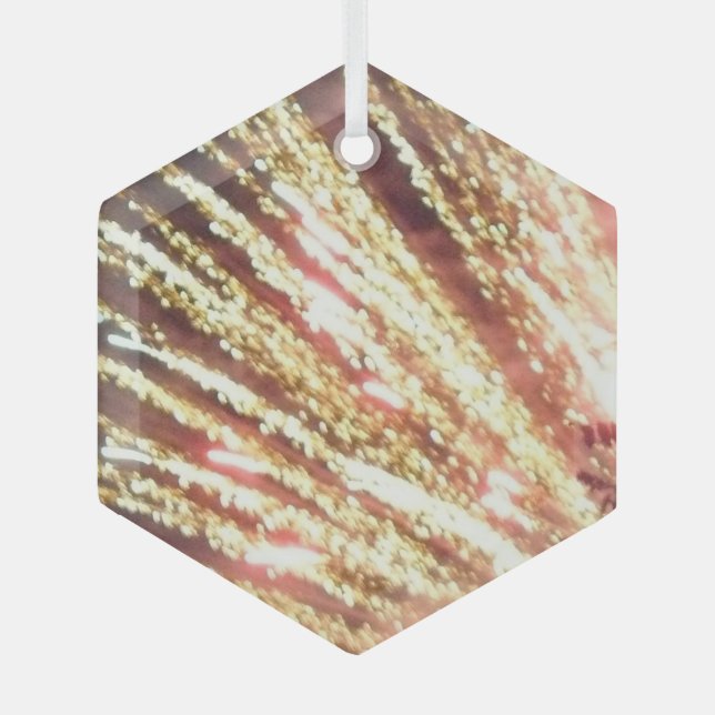 Fireworks 11 glass hexagon ornament (Front)