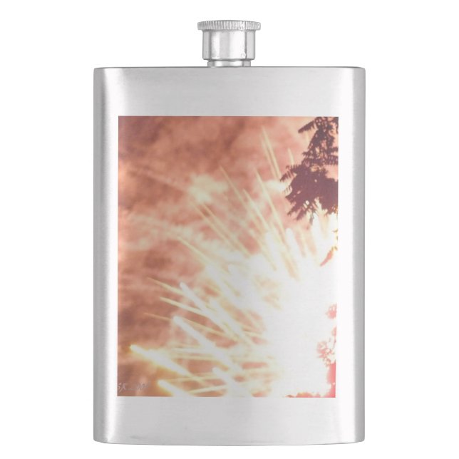 Fireworks 12 stainless steel flask (Front)
