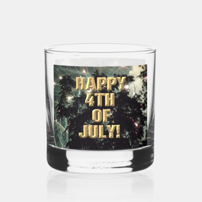 Fireworks 13 4th of July rocks glass (Front)