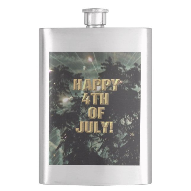 Fireworks 13 4th of July stainless steel flask (Front)