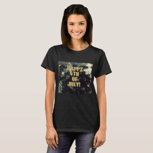 Fireworks 13 4th of July women black shirt