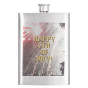 Fireworks 14 4th of July stainless steel flask