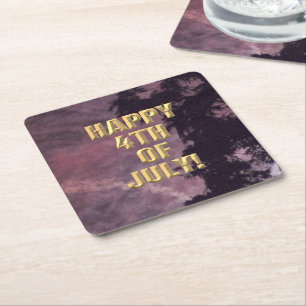 Fireworks 16 4th of July paper coasters