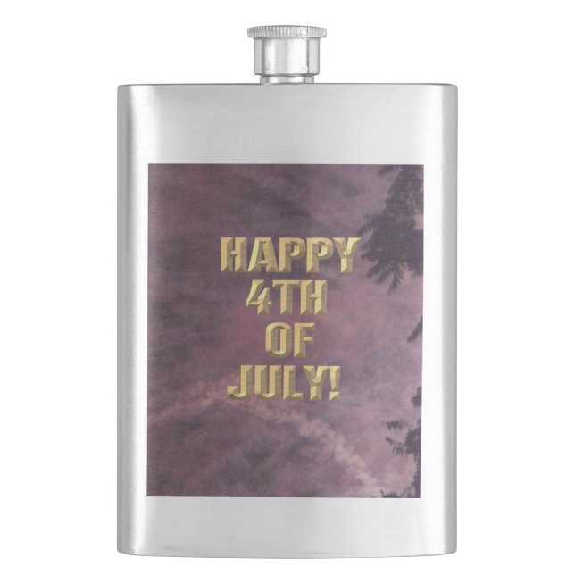 Fireworks 16 4th of July stainless steel flask (Front)