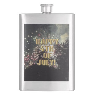 Fireworks 18 4th of July stainless steel flask