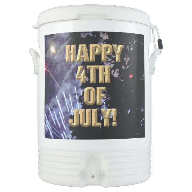 Fireworks 1 4th of July Igloo beverage cooler (Front)