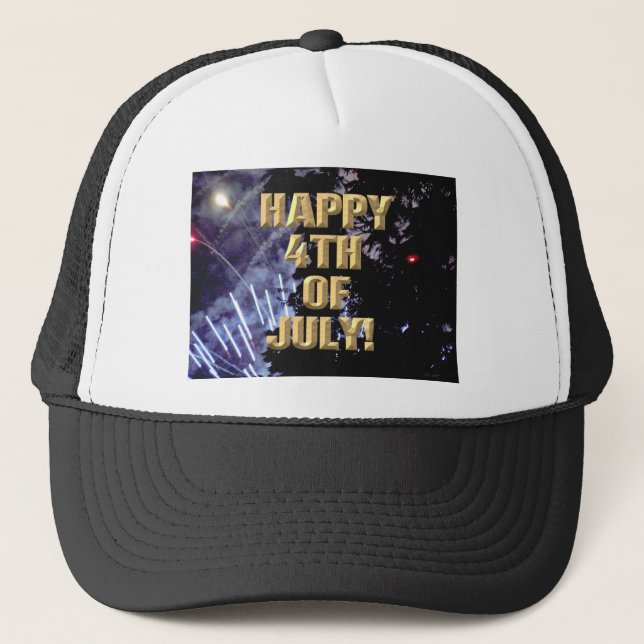 Fireworks 1 4th of July trucker hat (Front)