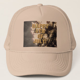 Fireworks 2 4th of July khaki trucker hat
