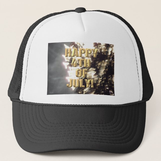 Fireworks 2 4th of July trucker hat (Front)