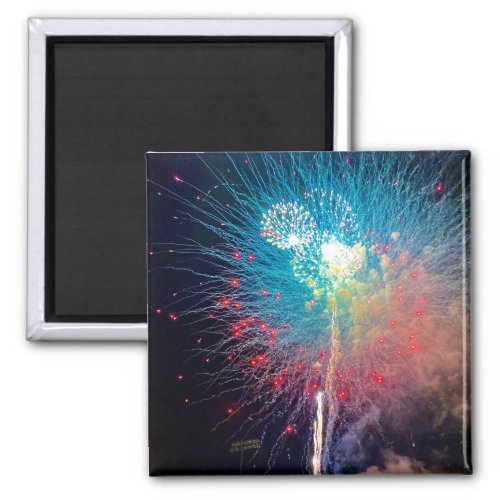 Fireworks 2 Inch Square Magnet