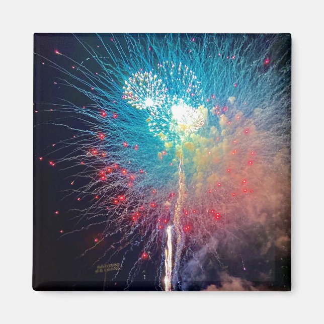 Fireworks 2 Inch Square Magnet (Front)