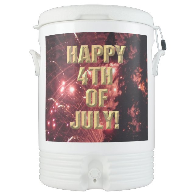 Fireworks 3 4th of July Igloo beverage cooler (Front)