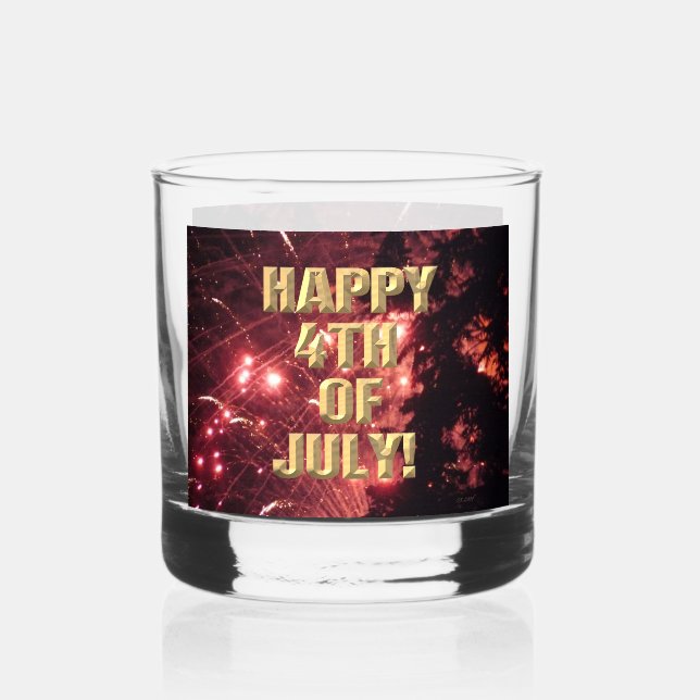 Fireworks 3 4th of July rocks glass (Front)