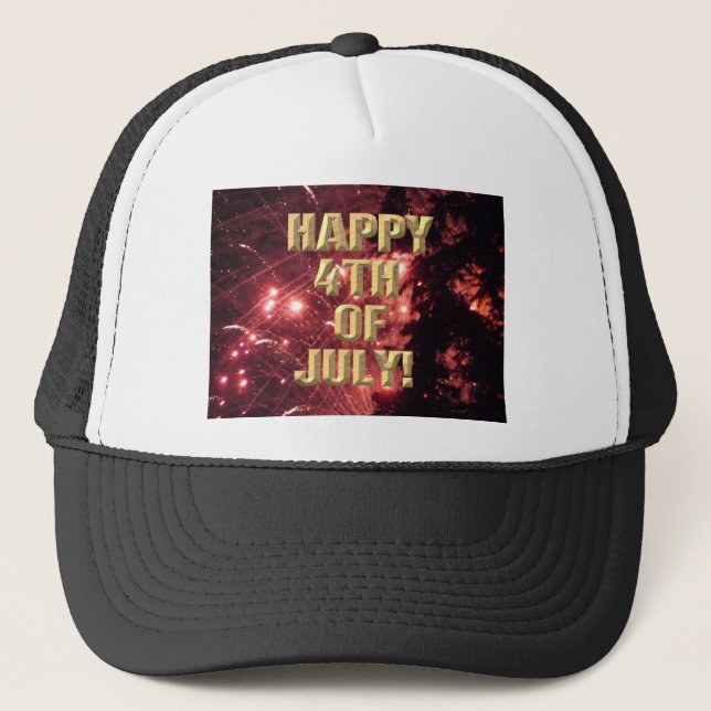Fireworks 3 4th of July trucker hat (Front)