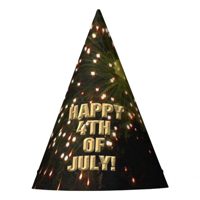 Fireworks 4 4th of July party hat (Front)